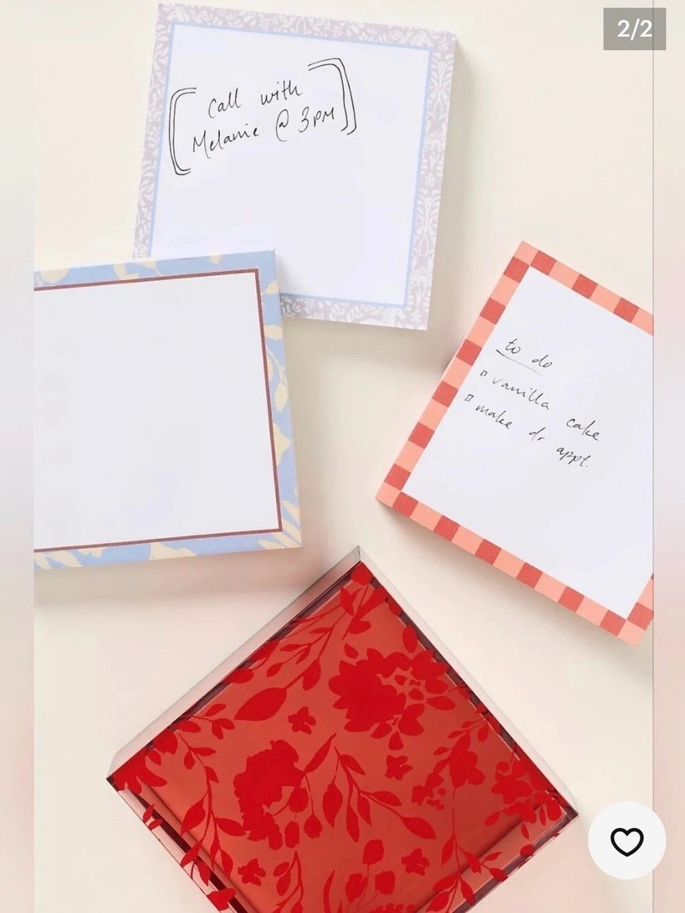 Anthropologie Acrylic Note Block Icons Floral Sticky note pads, planner work